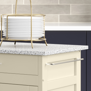 Create-A-Cart Off-White Kitchen Cart - Gray Granite Top