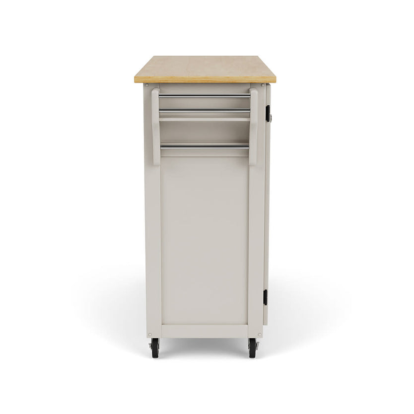 Create-A-Cart Off-White Kitchen Cart II - Natural Wood Top