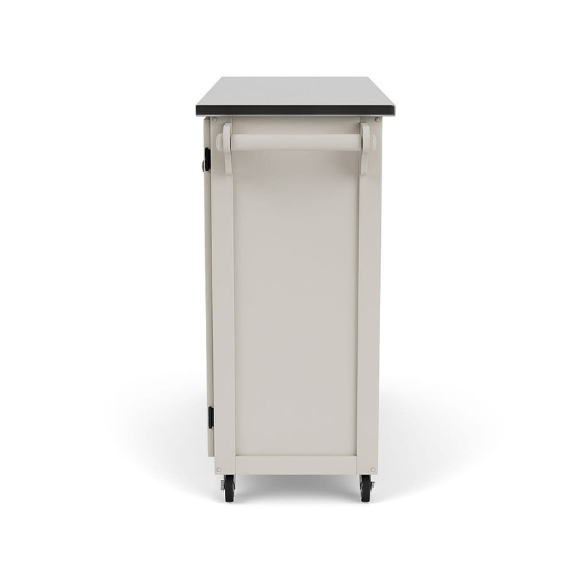 Create-A-Cart Off-White Kitchen Cart II - Stainless Steel Top