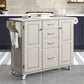 Create-A-Cart Off-White Kitchen Cart II - Gray Granite Top