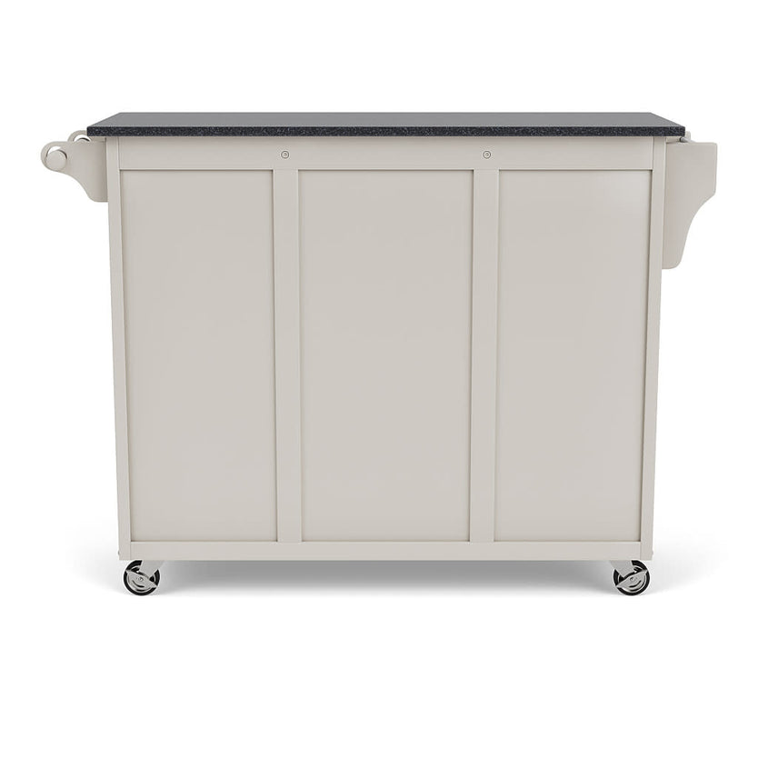 Create-A-Cart Off-White Kitchen Cart II - Black Ganite Top