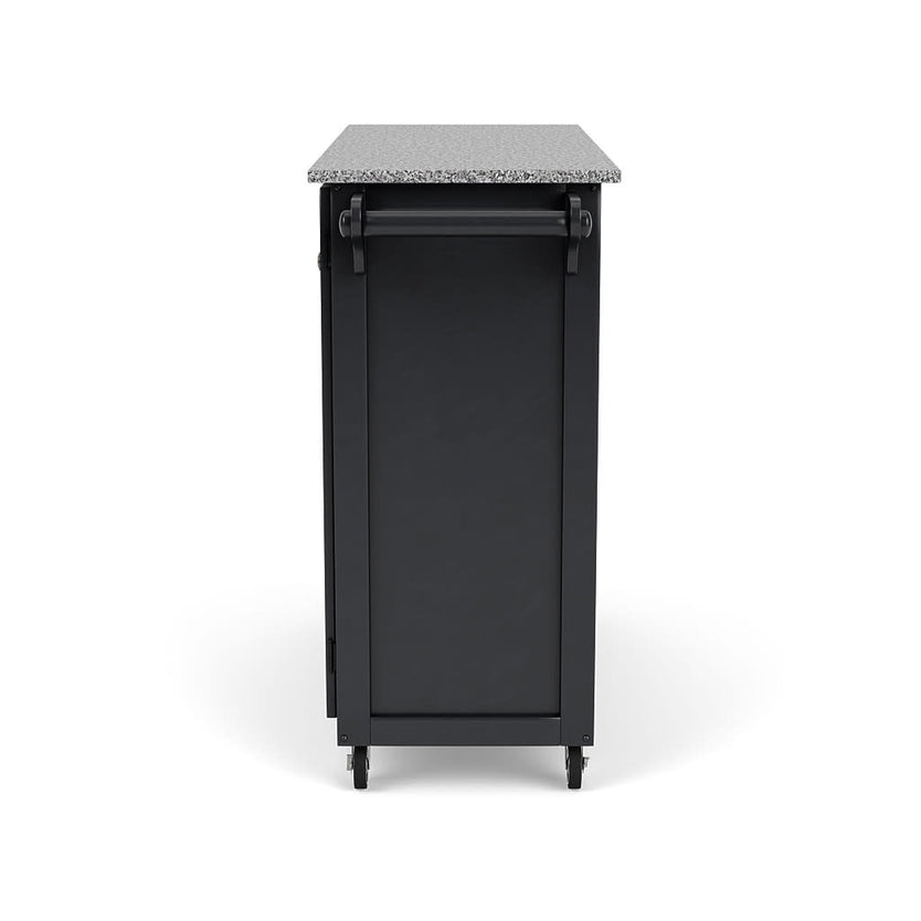 Create-A-Cart Black Kitchen Cart II - Gray Granite Top