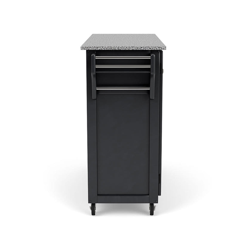 Create-A-Cart Black Kitchen Cart II - Gray Granite Top