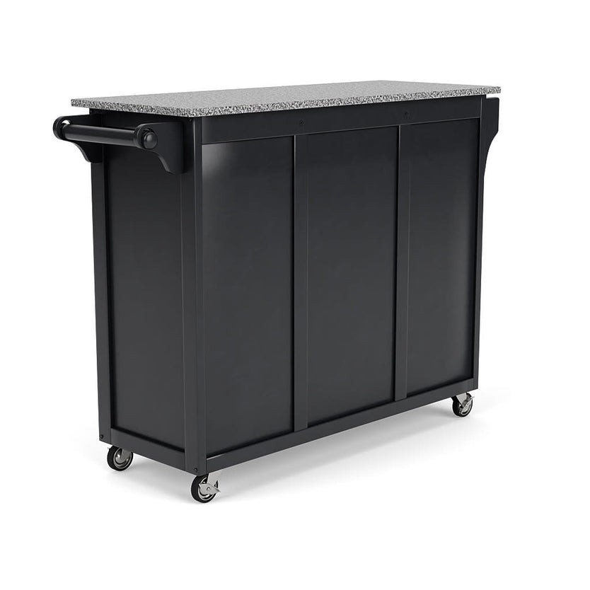 Create-A-Cart Black Kitchen Cart II - Gray Granite Top