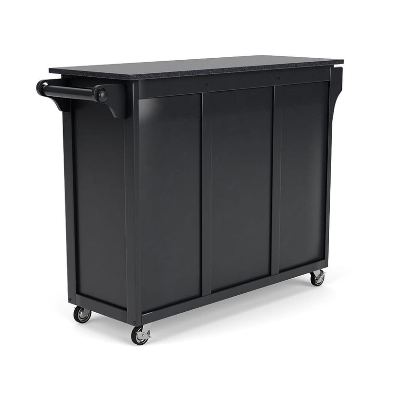 Create-A-Cart Black Kitchen Cart II - Black Granite Top