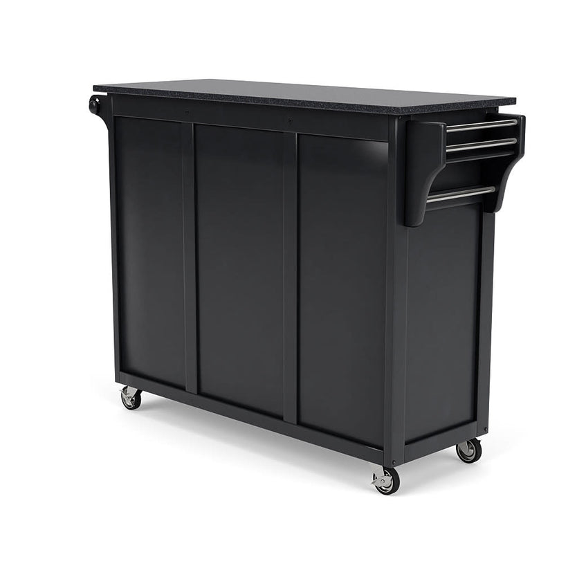 Create-A-Cart Black Kitchen Cart II - Black Granite Top