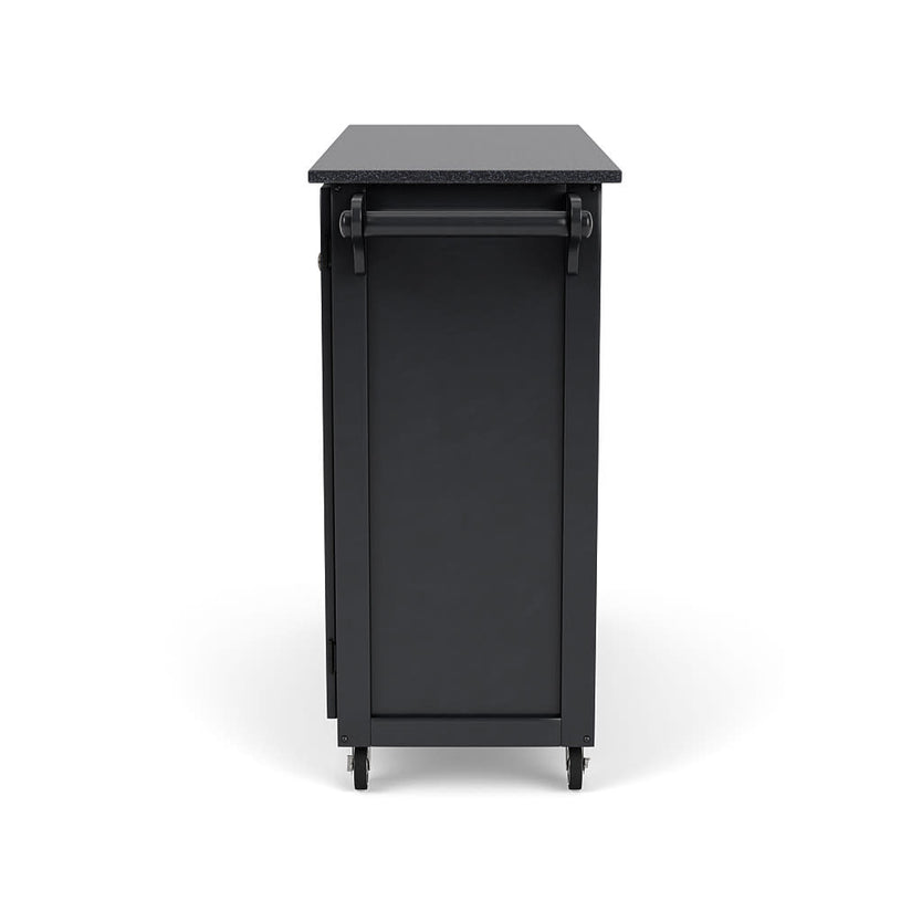 Create-A-Cart Black Kitchen Cart II - Black Granite Top