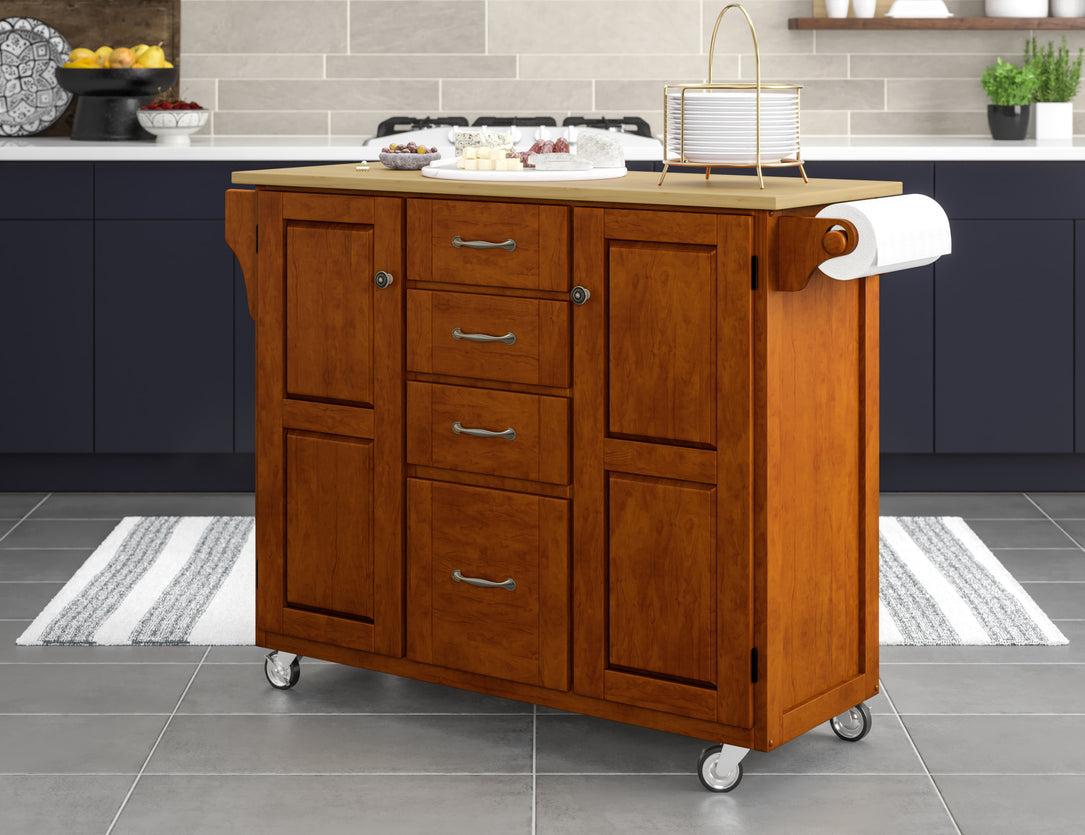 Create-A-Cart Brown Kitchen Cart II - Wood Top