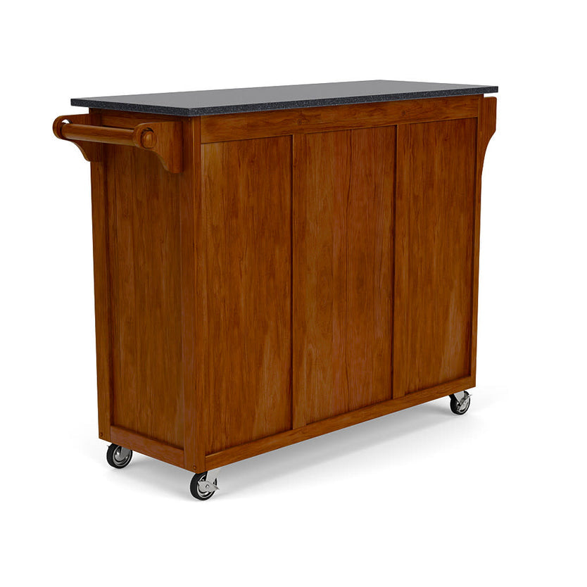 Create-A-Cart Brown Kitchen Cart II - Black Granite Top