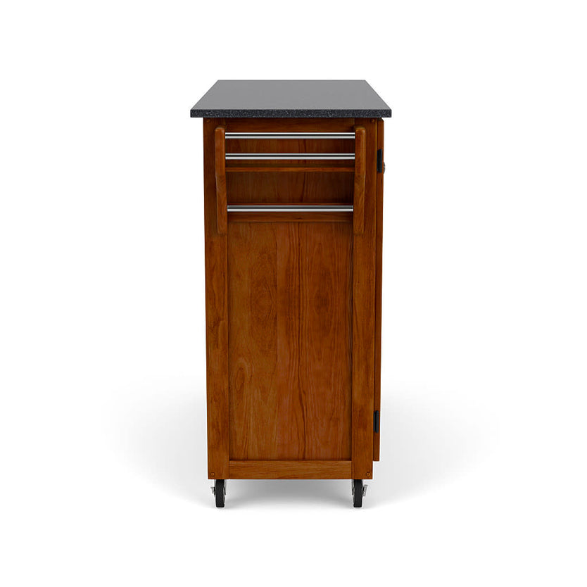 Create-A-Cart Brown Kitchen Cart II - Black Granite Top