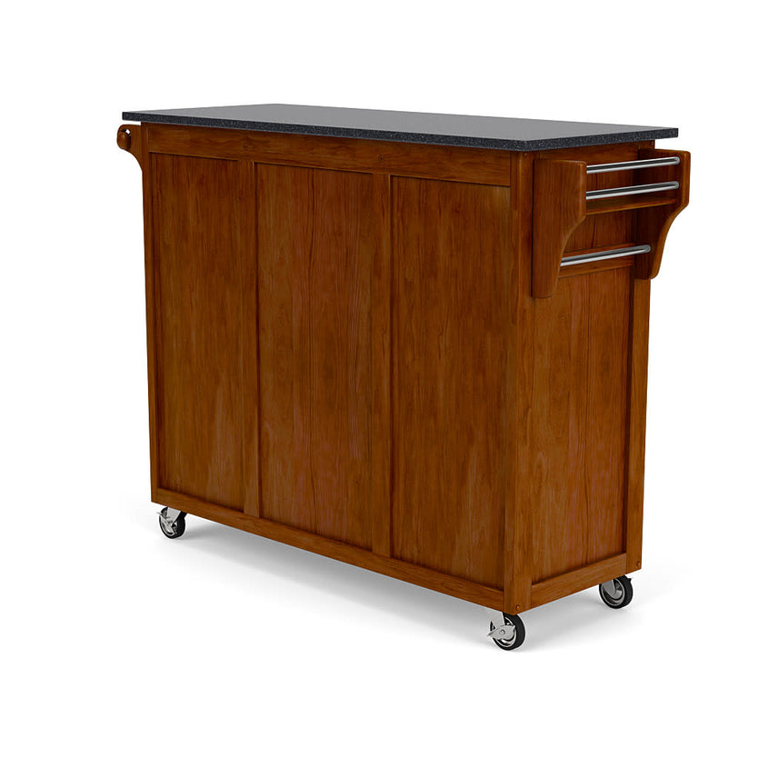 Create-A-Cart Brown Kitchen Cart II - Black Granite Top