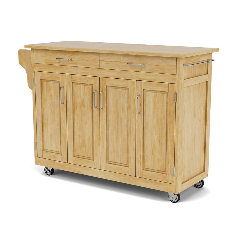 Create-A-Cart Natural Kitchen Cart - Natural Wood Top