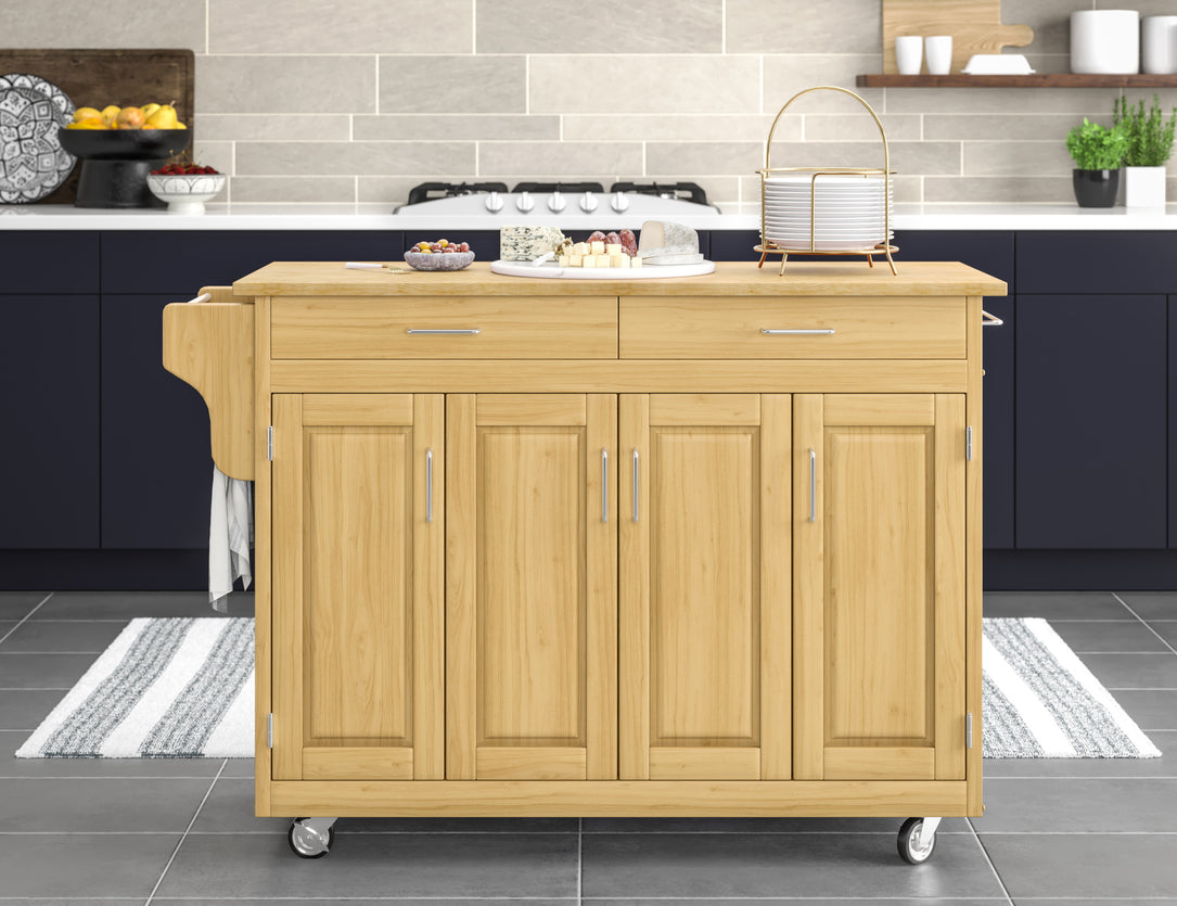 Create-A-Cart Natural Kitchen Cart - Natural Wood Top