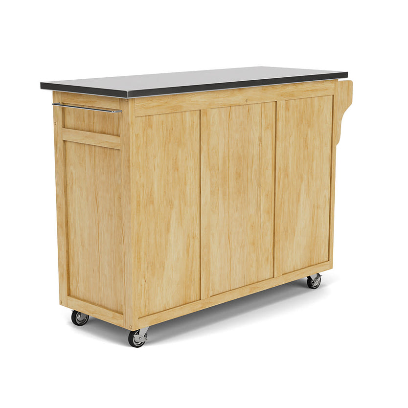 Create-A-Cart Natural Kitchen Cart - Stainless Steel Top