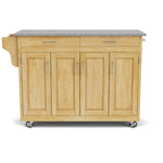 Create-A-Cart Natural Kitchen Cart - Gray Granite Top