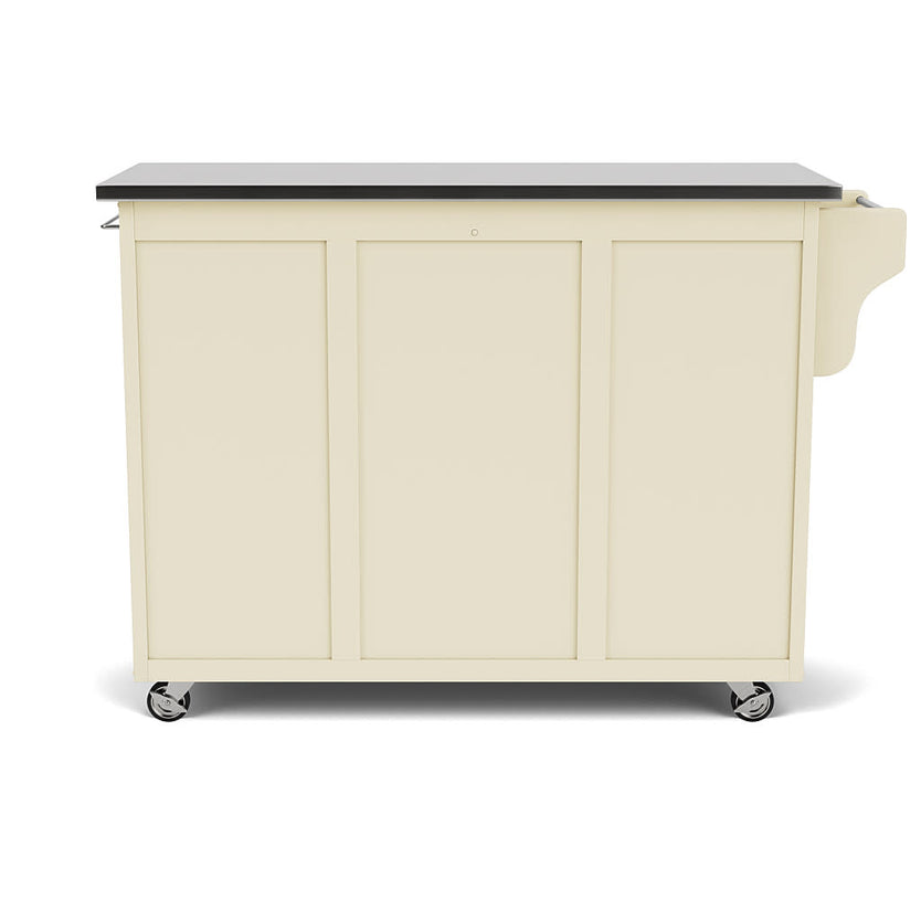 Create-A-Cart Off-White Kitchen Cart - Stainless Steel Top