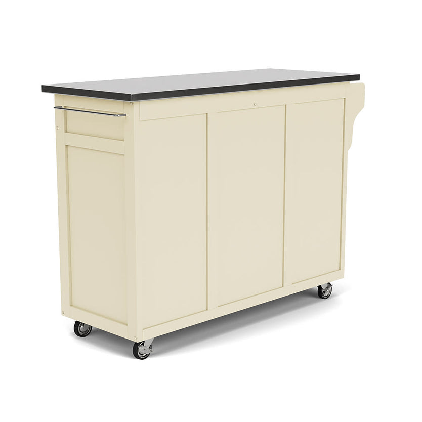 Create-A-Cart Off-White Kitchen Cart - Stainless Steel Top