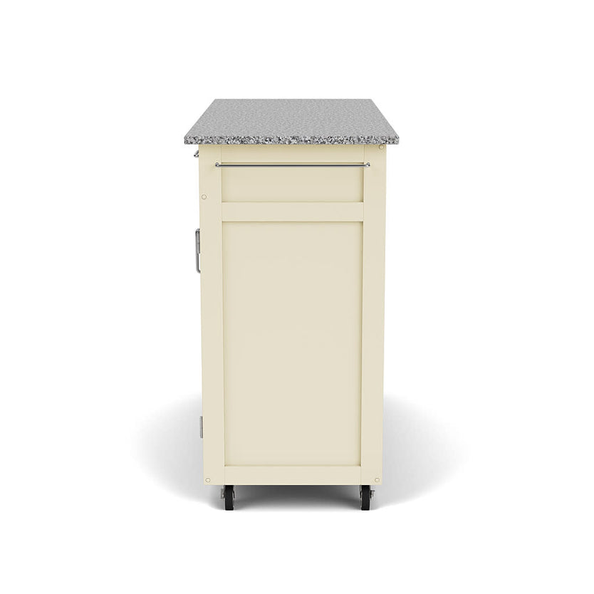 Create-A-Cart Off-White Kitchen Cart - Gray Granite Top