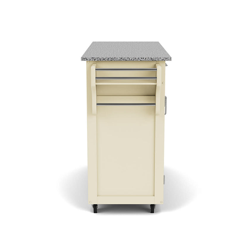 Create-A-Cart Off-White Kitchen Cart - Gray Granite Top