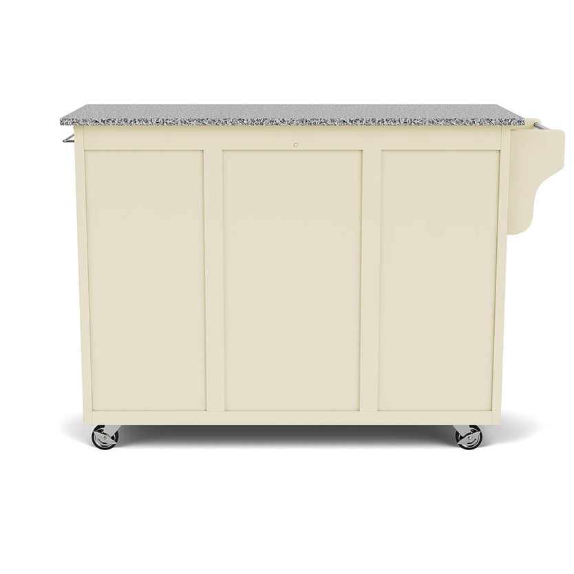 Create-A-Cart Off-White Kitchen Cart - Gray Granite Top