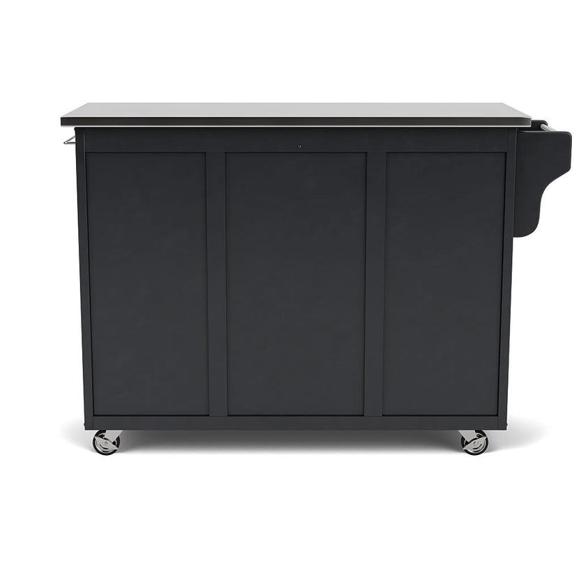 Create-A-Cart Black Kitchen Cart - Stainless Steel Top