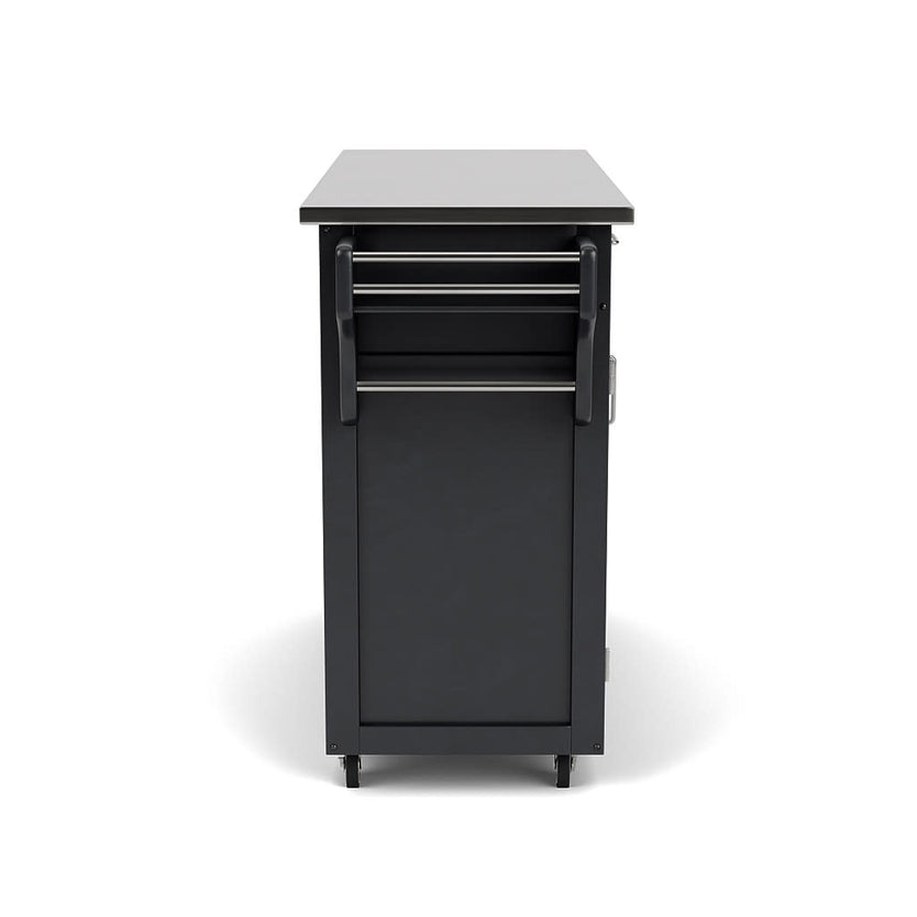 Create-A-Cart Black Kitchen Cart - Stainless Steel Top