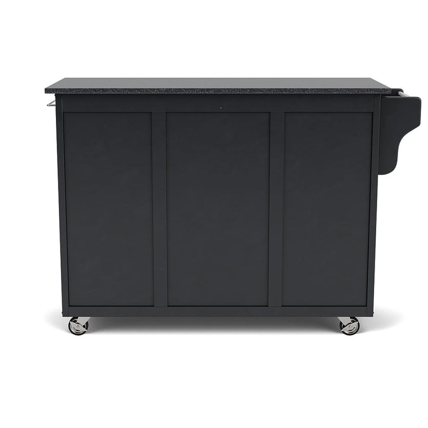 Create-A-Cart Black Kitchen Cart - Black Granite Top