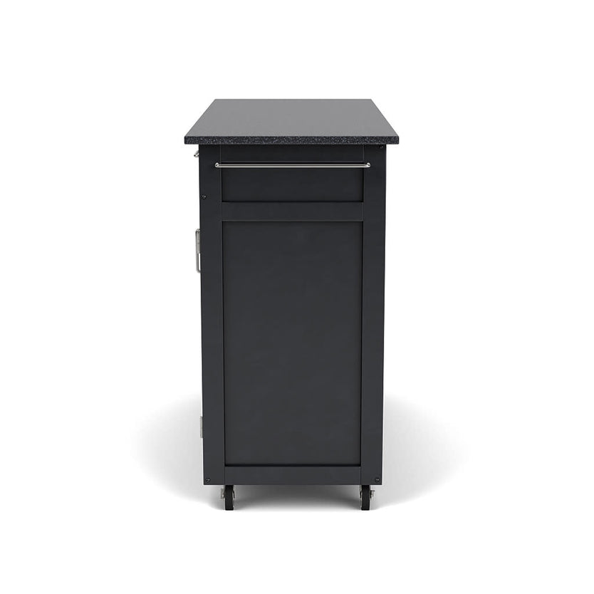 Create-A-Cart Black Kitchen Cart - Black Granite Top