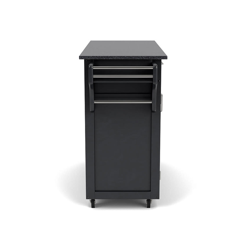 Create-A-Cart Black Kitchen Cart - Black Granite Top