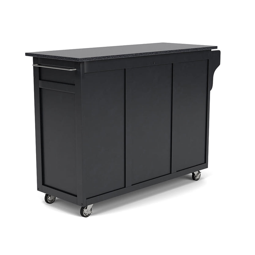 Create-A-Cart Black Kitchen Cart - Black Granite Top