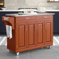 Create-A-Cart Brown Kitchen Cart - Stainless Steel Top