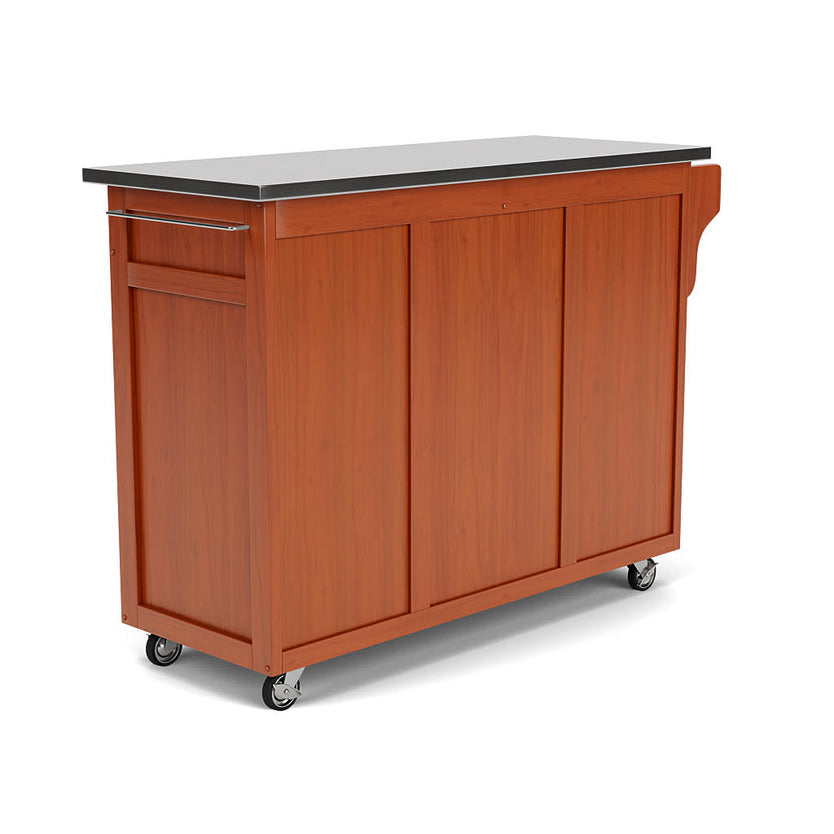 Create-A-Cart Brown Kitchen Cart - Stainless Steel Top