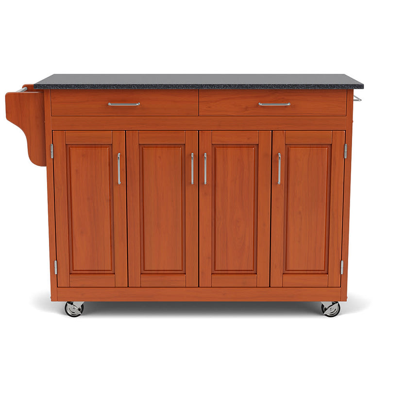 Create-A-Cart Brown Kitchen Cart - Black Granite