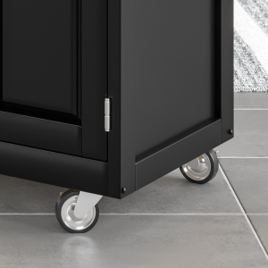 Create-A-Cart Black Kitchen Cart - Stainless Steel Top