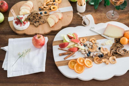 Charcuterie board set with white and natural mod pumpkin boards.