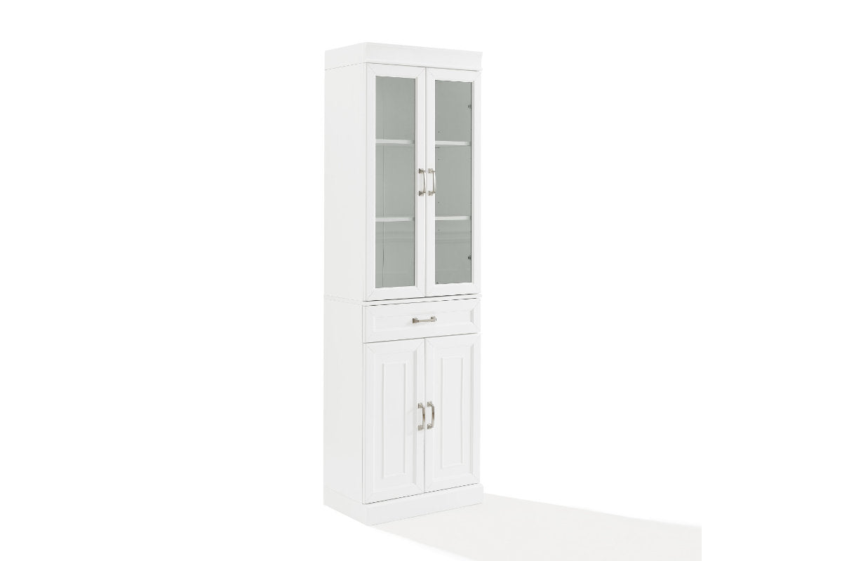 Stanton Glass Door Pantry -  White