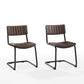 Conrad 2Pc Cantilever Dining Chair Set - Distressed Mocha