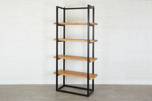 Pantry Shelf Unit Raw Iron with Natural Shelves