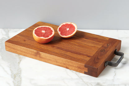 Cutting board with wood oiling wax, farmhouse, large.