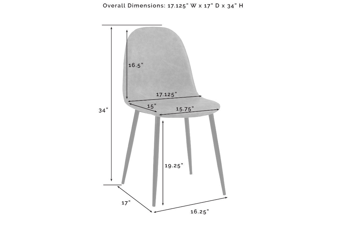 Weston 2Pc Dining Chair Set - Distressed Gray