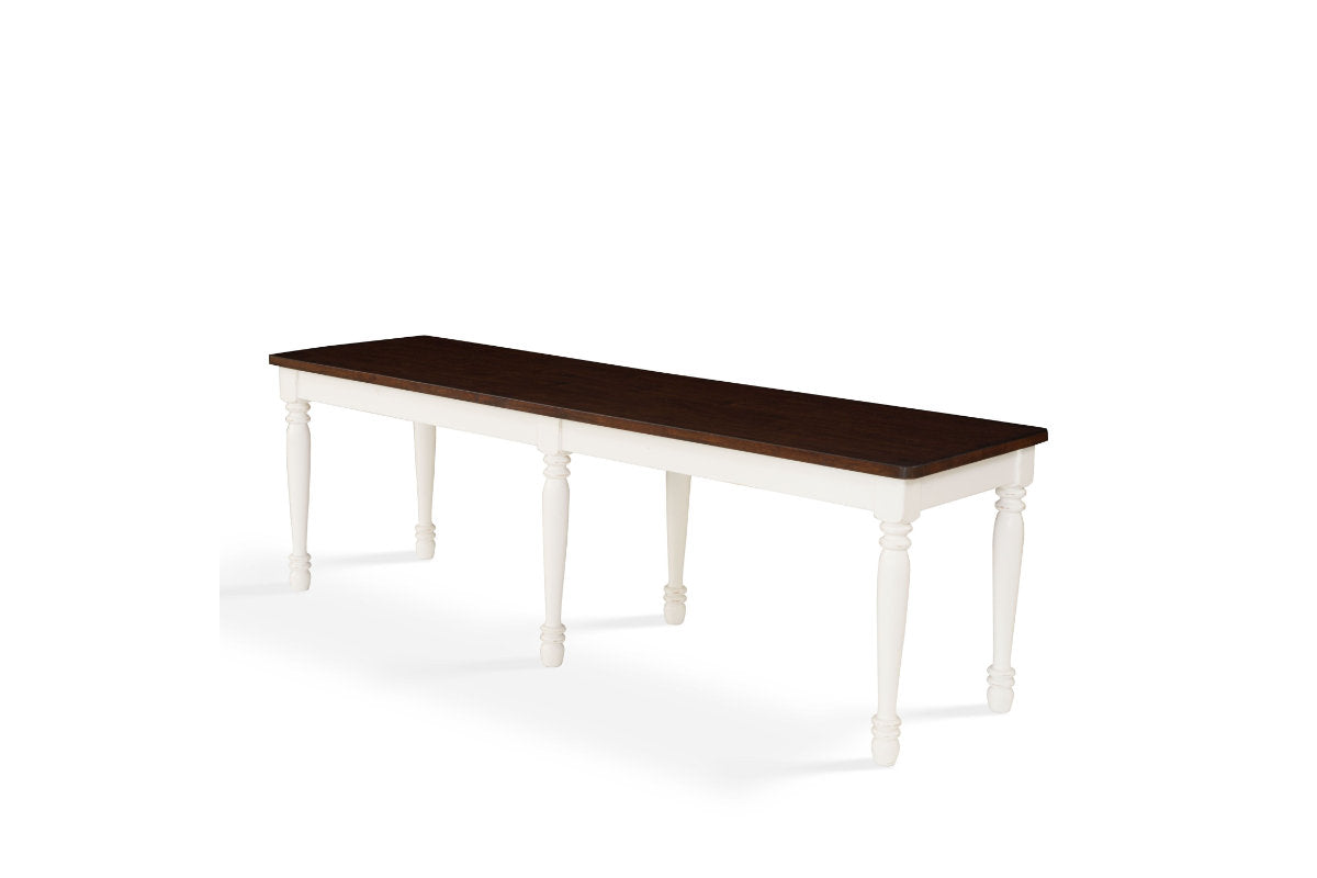 Shelby Dining Bench - Distressed White