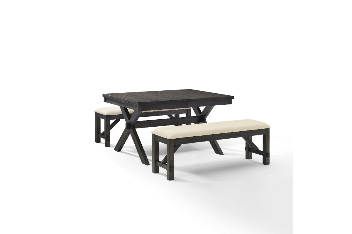 Hayden 3Pc Dining Set W/Benches- Slate