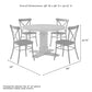 Joanna 5Pc Round Dining Set W/Camille Chairs - Matte Black