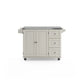 Dolly Madison Off-White Kitchen Cart - Stainless Steel Top and Drawers