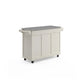 Dolly Madison Off-White Kitchen Cart - Stainless Steel Top and Drawers