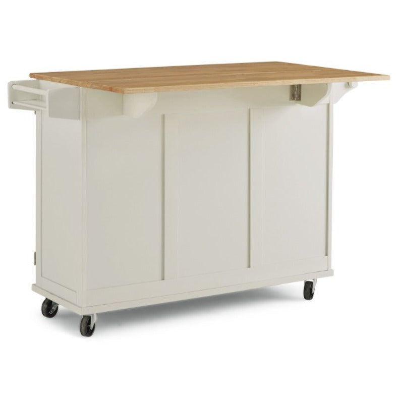 Dolly Madison Off-White Kitchen Cart W/Drop Leaf