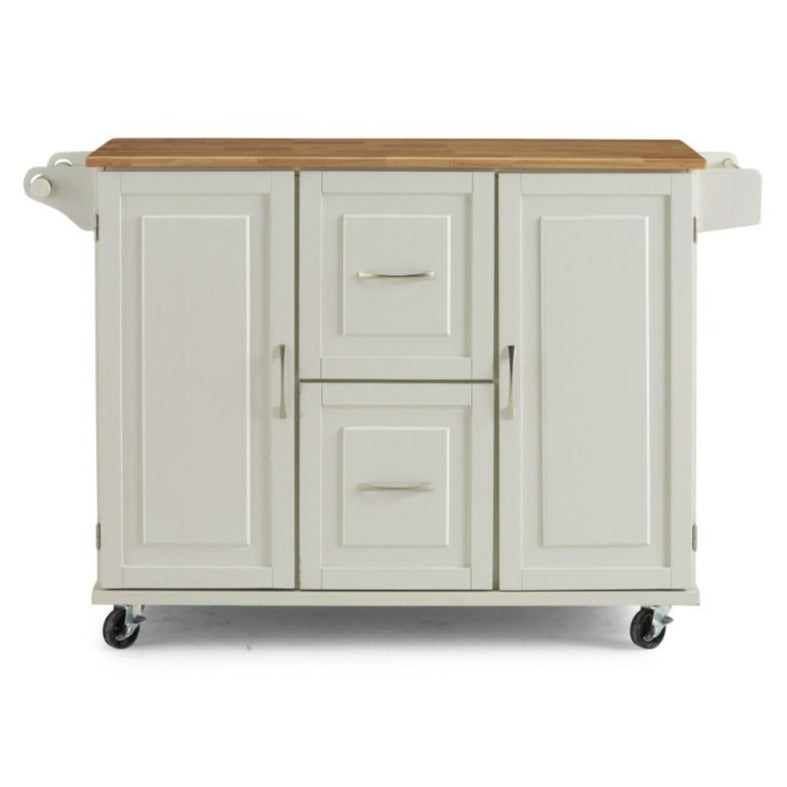 Dolly Madison Off-White Kitchen Cart W/Drop Leaf
