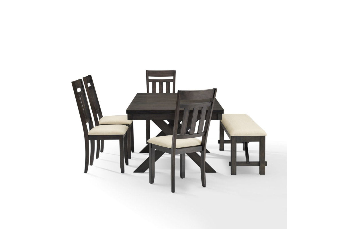 Hayden 6Pc Dining Set W/Slat Back Chairs - Slate