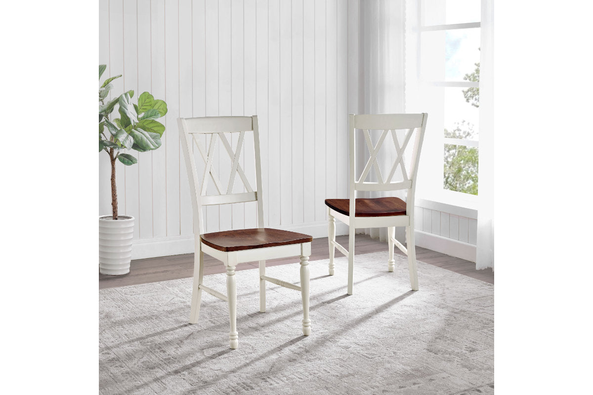 Shelby 2Pc Dining Chair Set - Distressed White