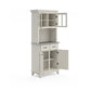 Buffet of Buffets Off-White Buffet with Hutch - Stainless Steel Top